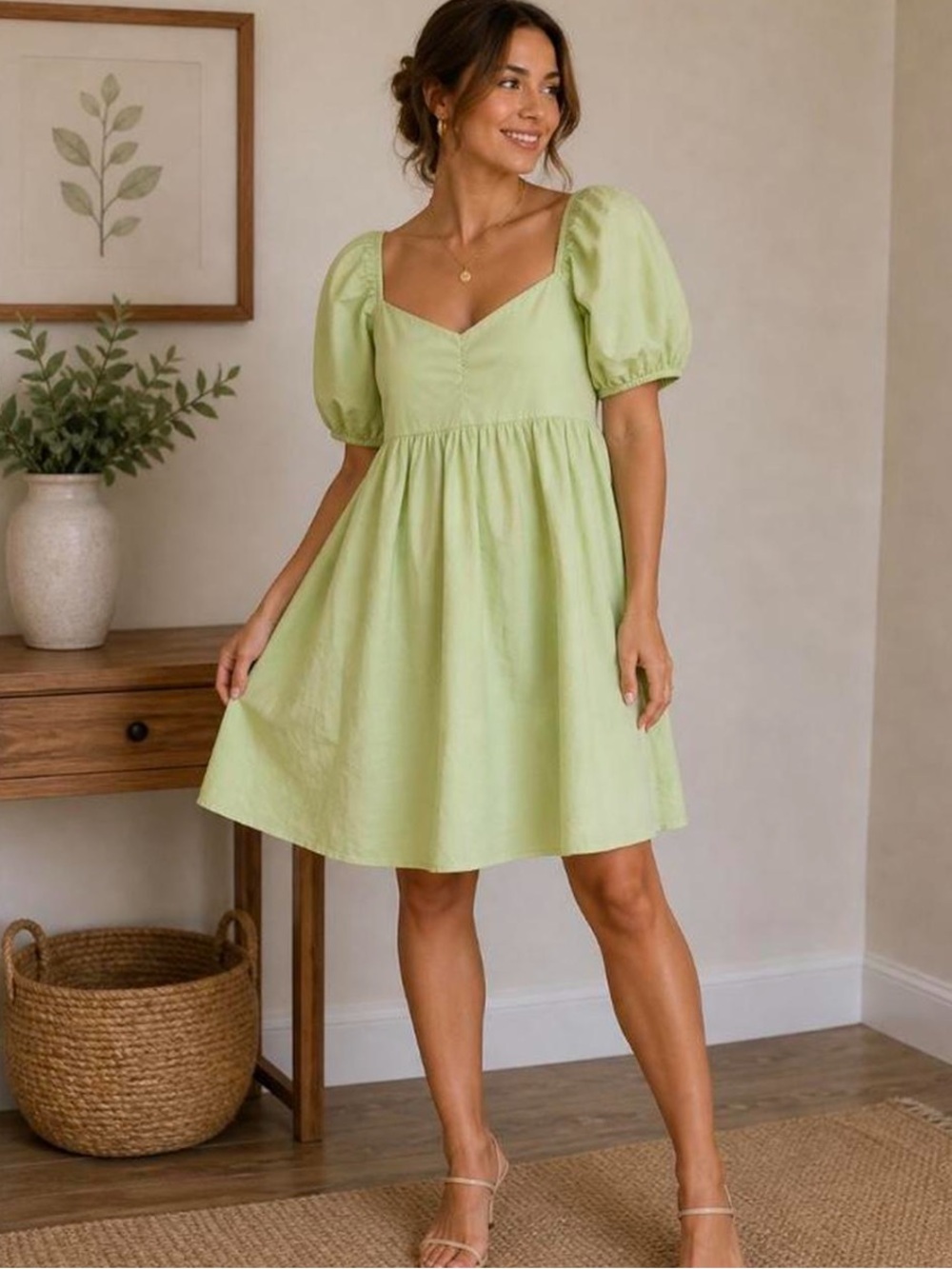 American Eagle Outfitters Light Green Smocked Top